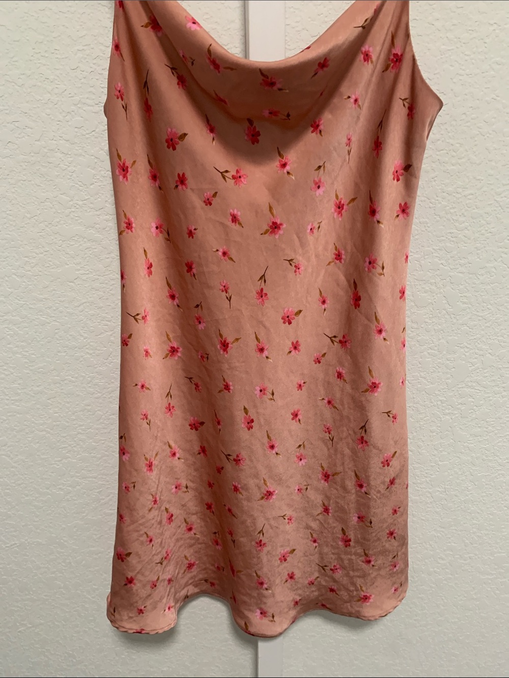 Edit by Nine Y2K Style Pink Floral Cowl Neck Satin Slip Dress - Picture 3 of 8
